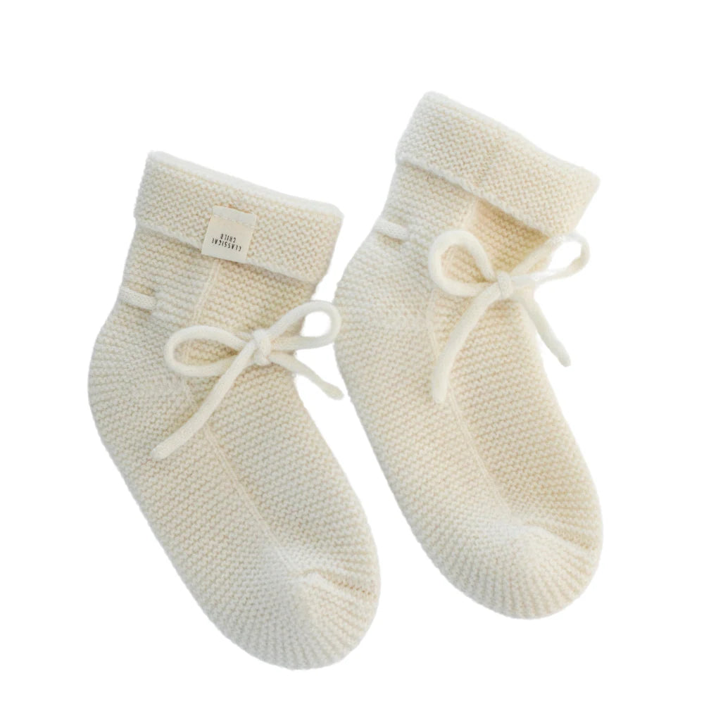 Cashmere Booties Milk - 3-6M