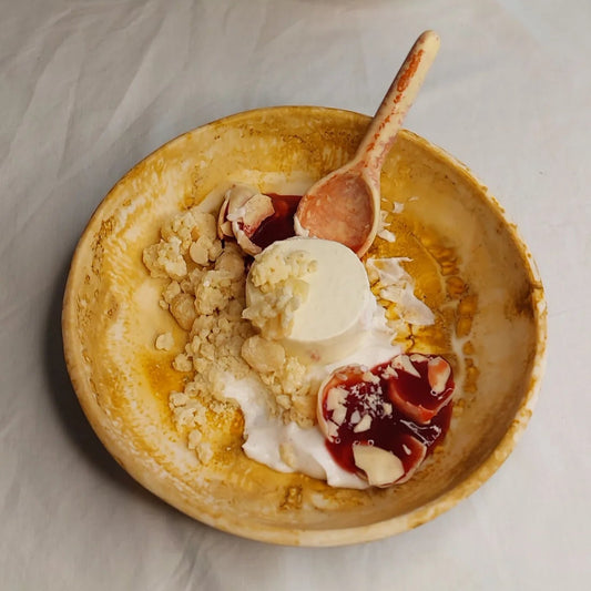 Resin Tapas Bowl - Crema (Caramel Swirl)