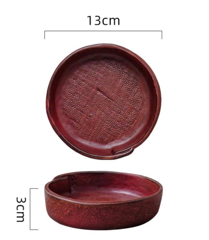 Farmhouse Haven Textured Small Ceramic Serving Bowl - Wine