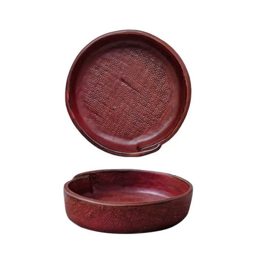 Farmhouse Haven Textured Small Ceramic Serving Bowl - Wine