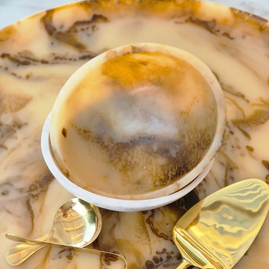 Resin Asymmetrical Bowl - Crema (Caramel Swirl)  ** PRE ORDER **