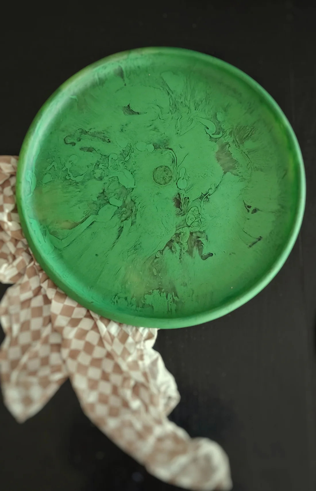 Resin Rimmed Platter XL - Esmeralda (Green Swirl)  **PRE ORDER**