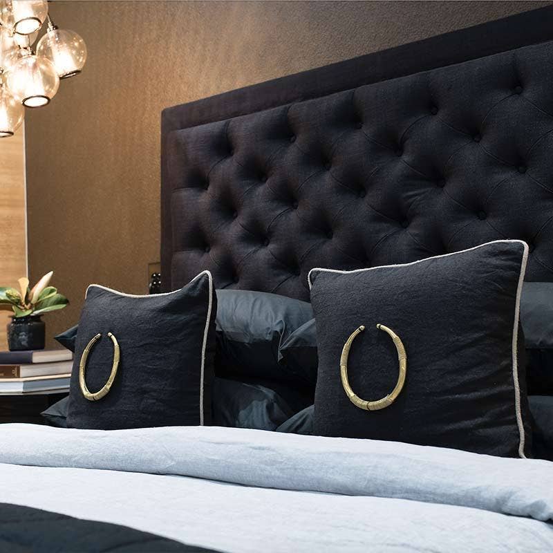 Amulet Delhi Black & Natural Lounge Cushion 55 x 55cm