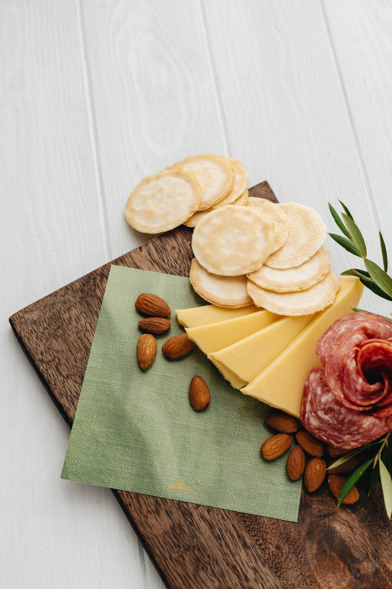 Green Linen Cheese Board Presentation Cards