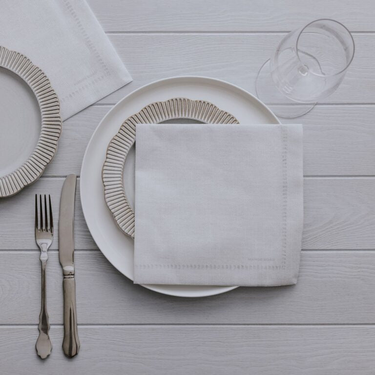 Linen (Hemstitch Natural) Napkins - Dinner