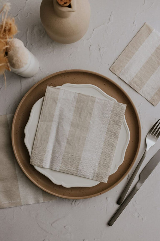 Naturals Stripe Napkins - Cocktail