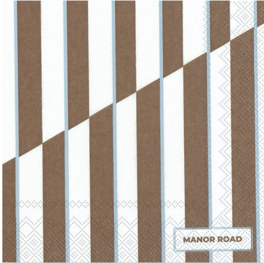 Toffee Stripe Napkins - COCKTAIL