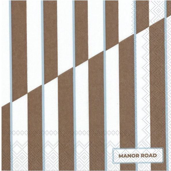 Toffee Stripe Napkins - LUNCHEON