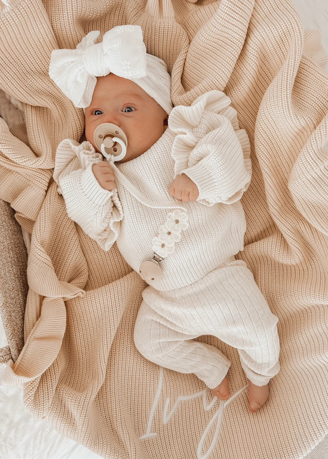 Frill Knit Jumper - White (6-12M)