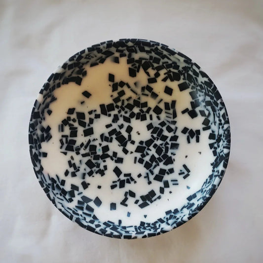 Resin Tapas Bowl - Regaliz (Black & White Licorice)