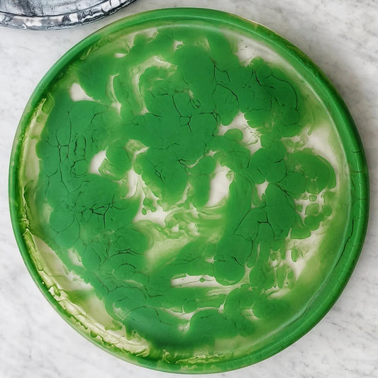 Resin Rimmed Platter XL - Esmeralda (Green Swirl)  **PRE ORDER**
