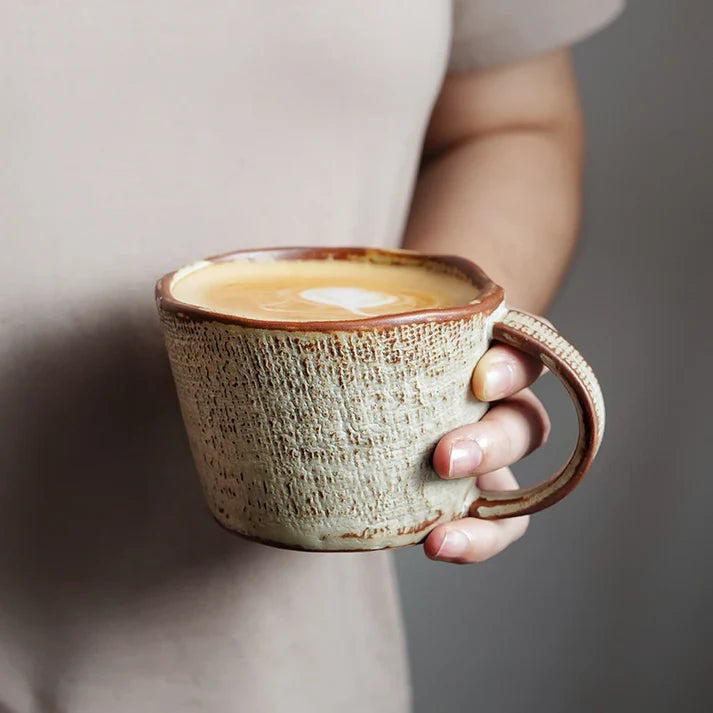Farmhouse Haven Textured Ceramic Tea Cup and Saucer - Wheat
