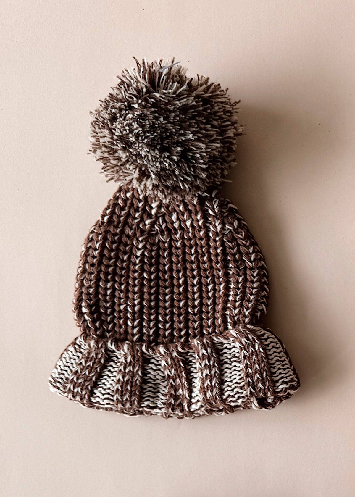 Chunky Cotton Beanie - Chocolate (0-3M)