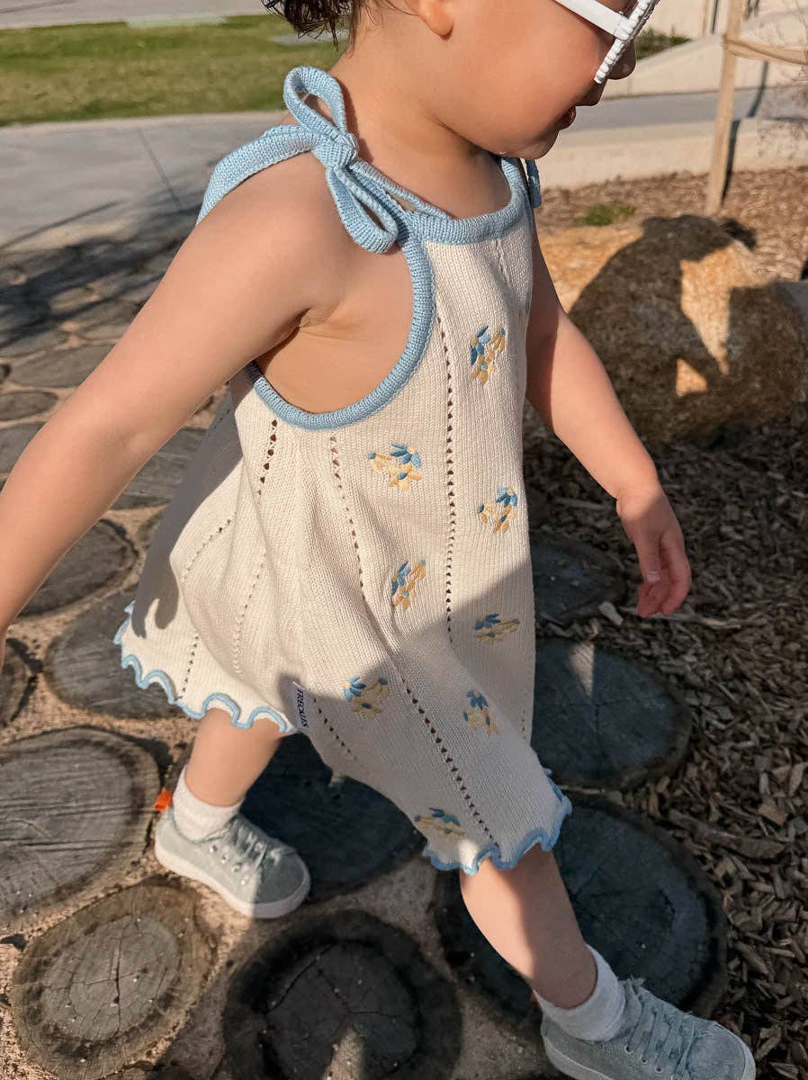 Bloom Pointelle Tie Dress - Pansy (1Y)