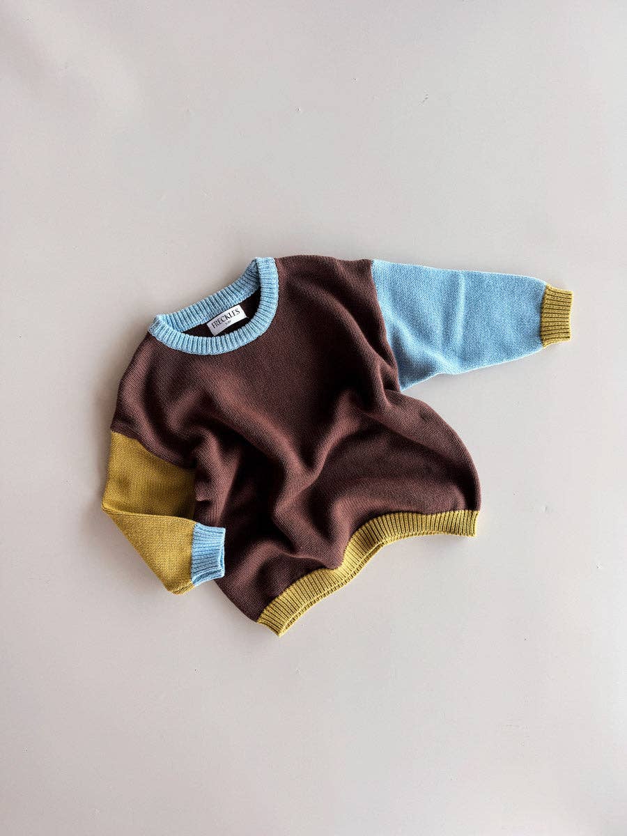 Cotton Knit Jumper - Brown/Blue/Green (2Y)