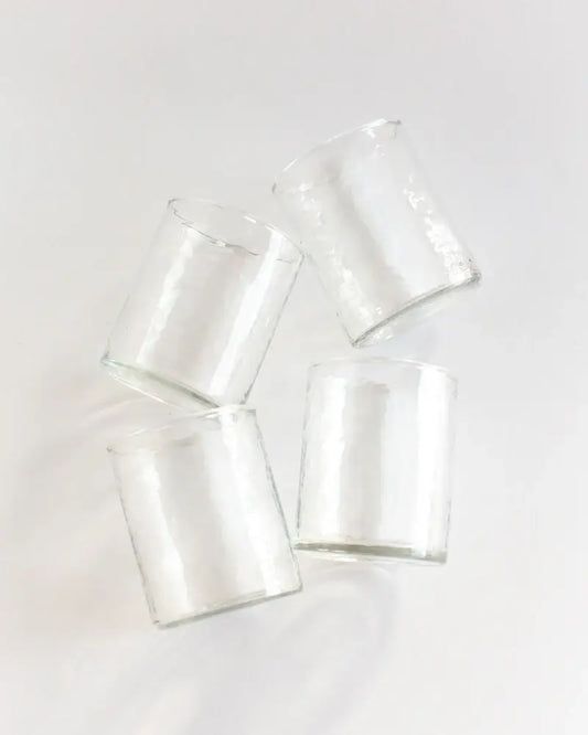 Handblown Hammered Glasses - Set of 4 - Clear