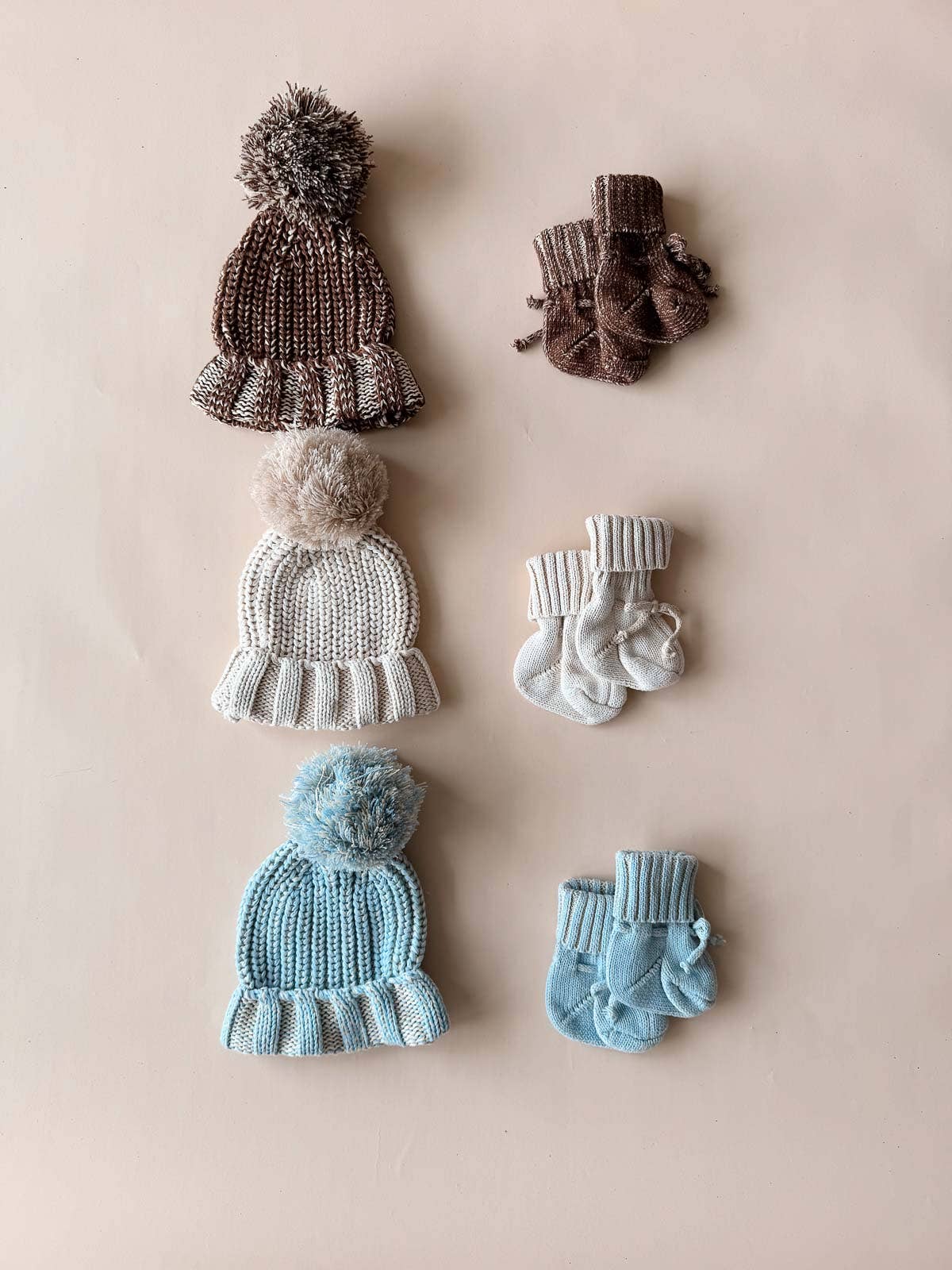Chunky Cotton Bootie - Chocolate (0-3M)