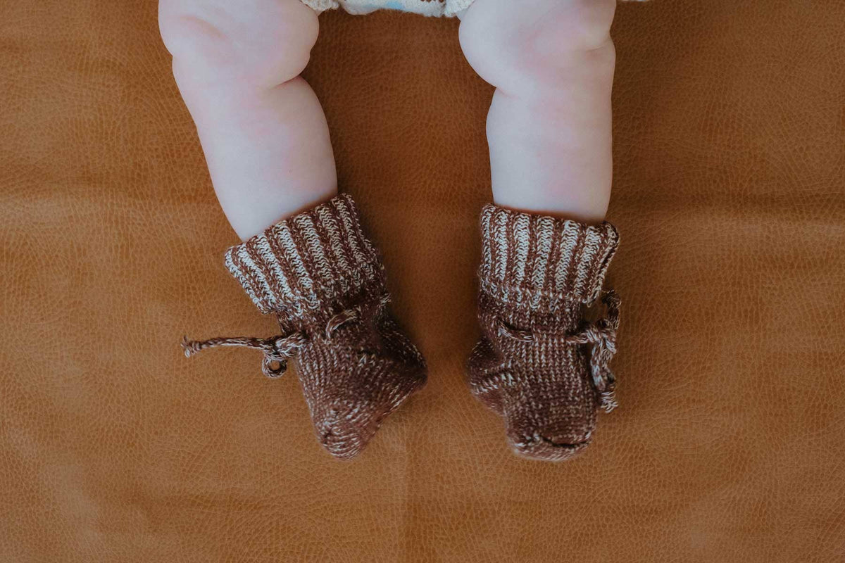 Chunky Cotton Bootie - Chocolate (0-3M)