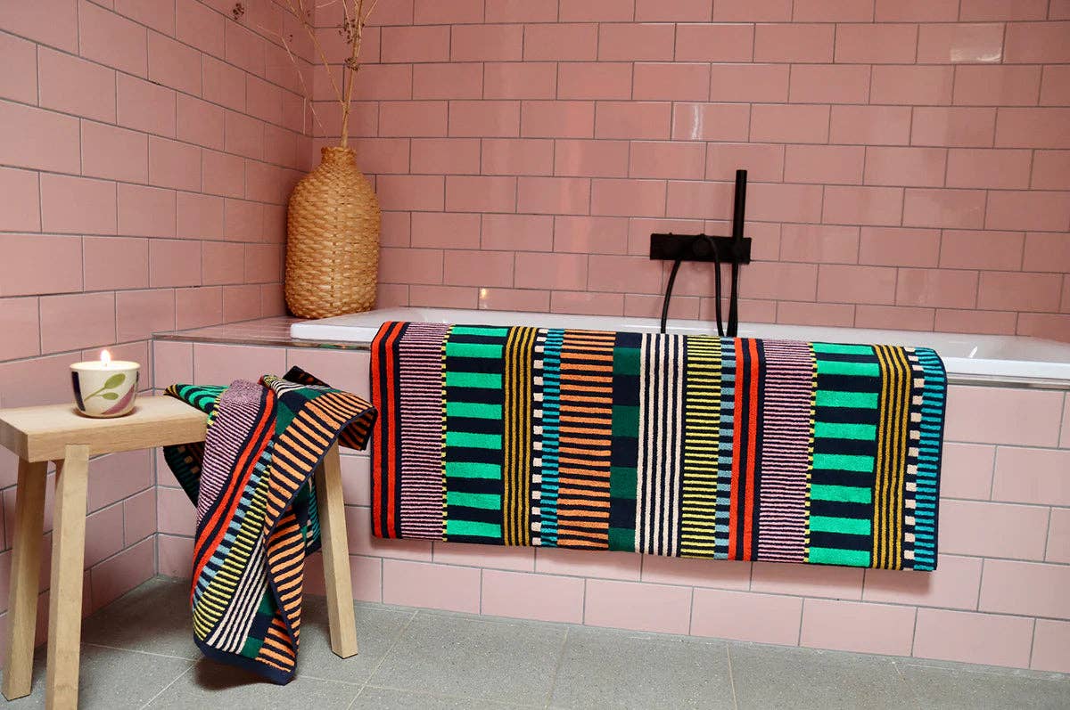 Portuguese Cotton Hand Towel - Multi Stripe