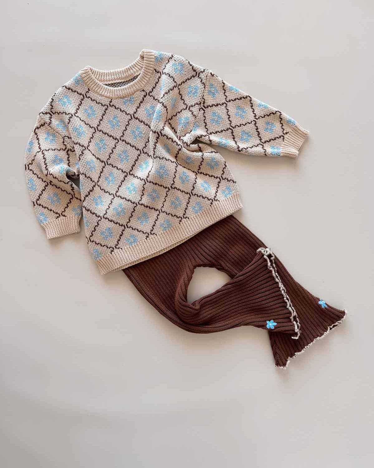 Cotton Knit Jumper - Bluebell (3-6M)