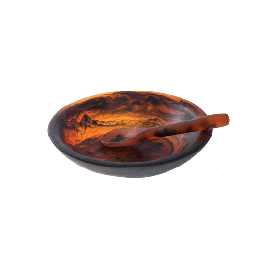 Resin Relish Bowl + Spoon - Tortoiseshell