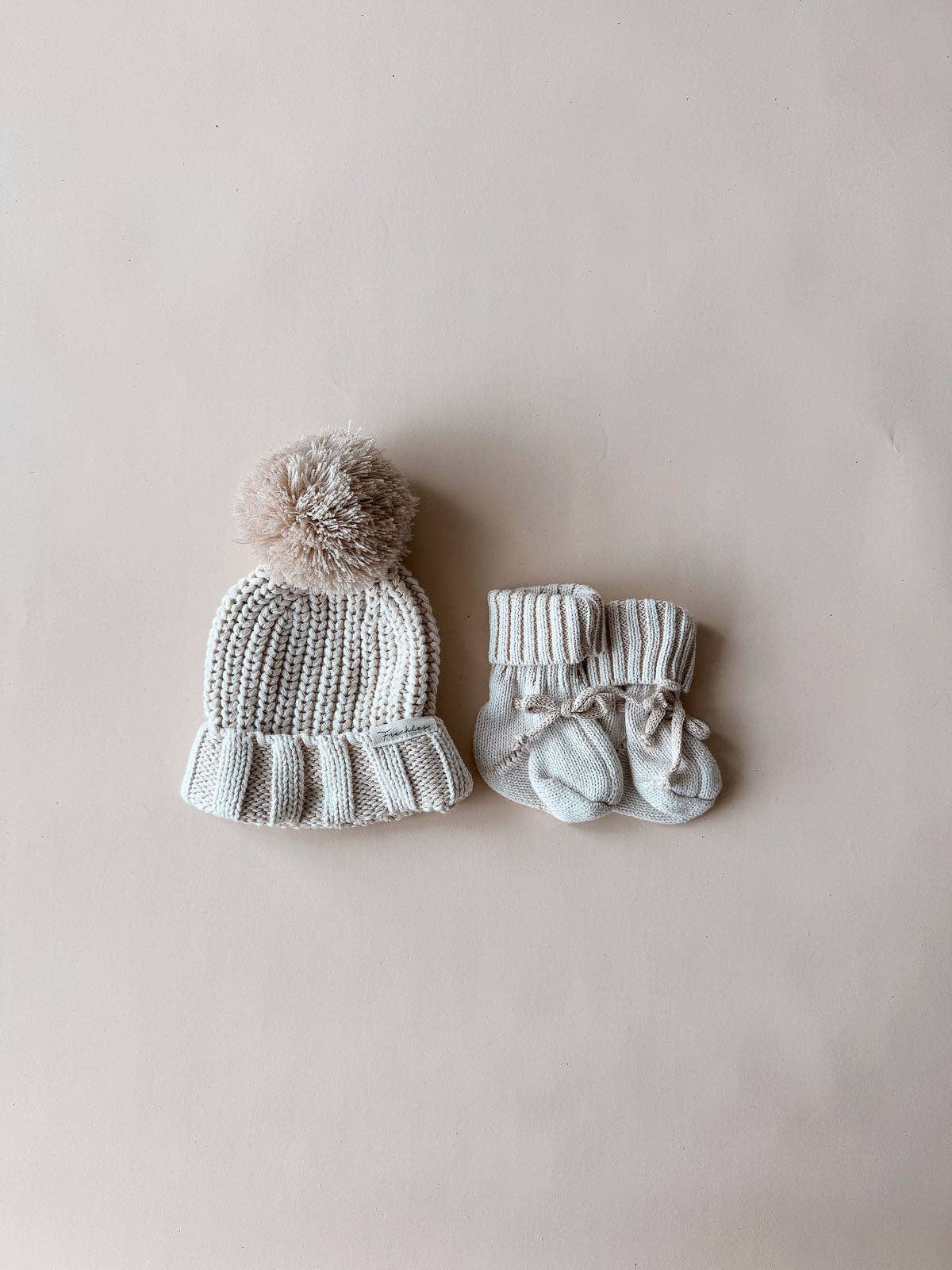 Chunky Cotton Beanie - Oat (0-3M)