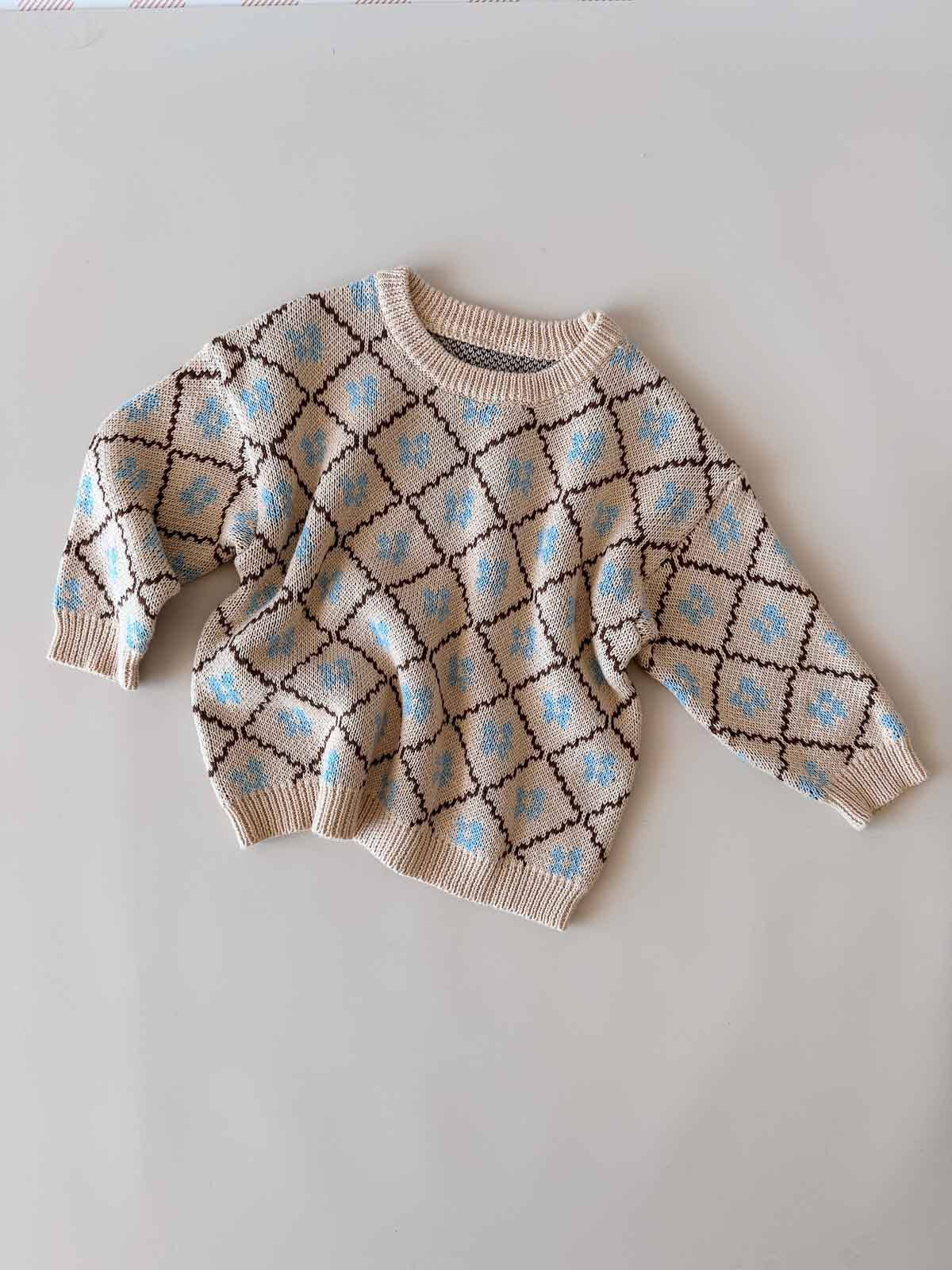 Cotton Knit Jumper - Bluebell (3-6M)