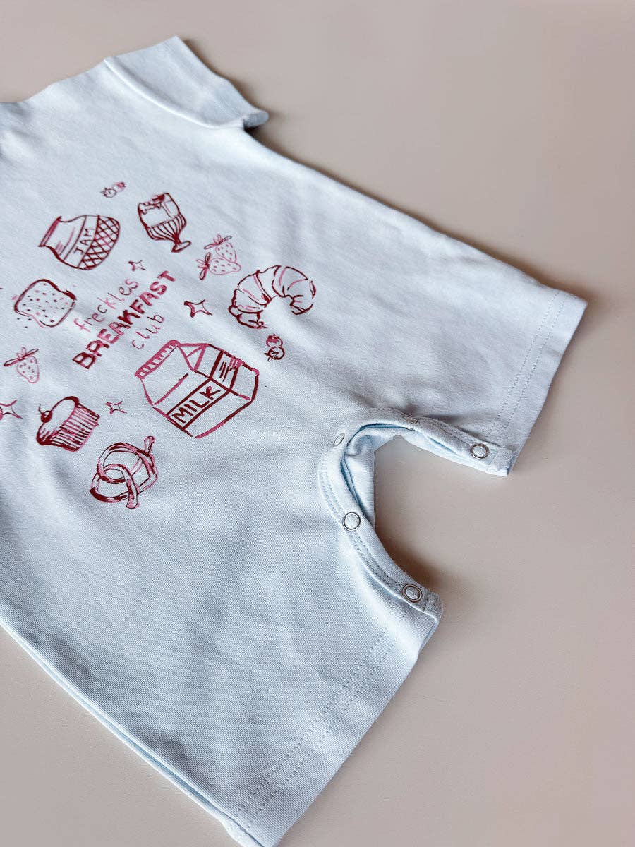 Breakfast Club Romper - Sky (0-3M)