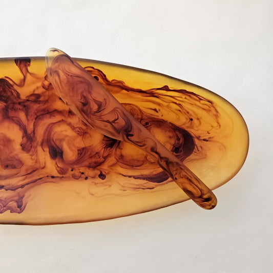 Resin Platter - Chocolate Swirl