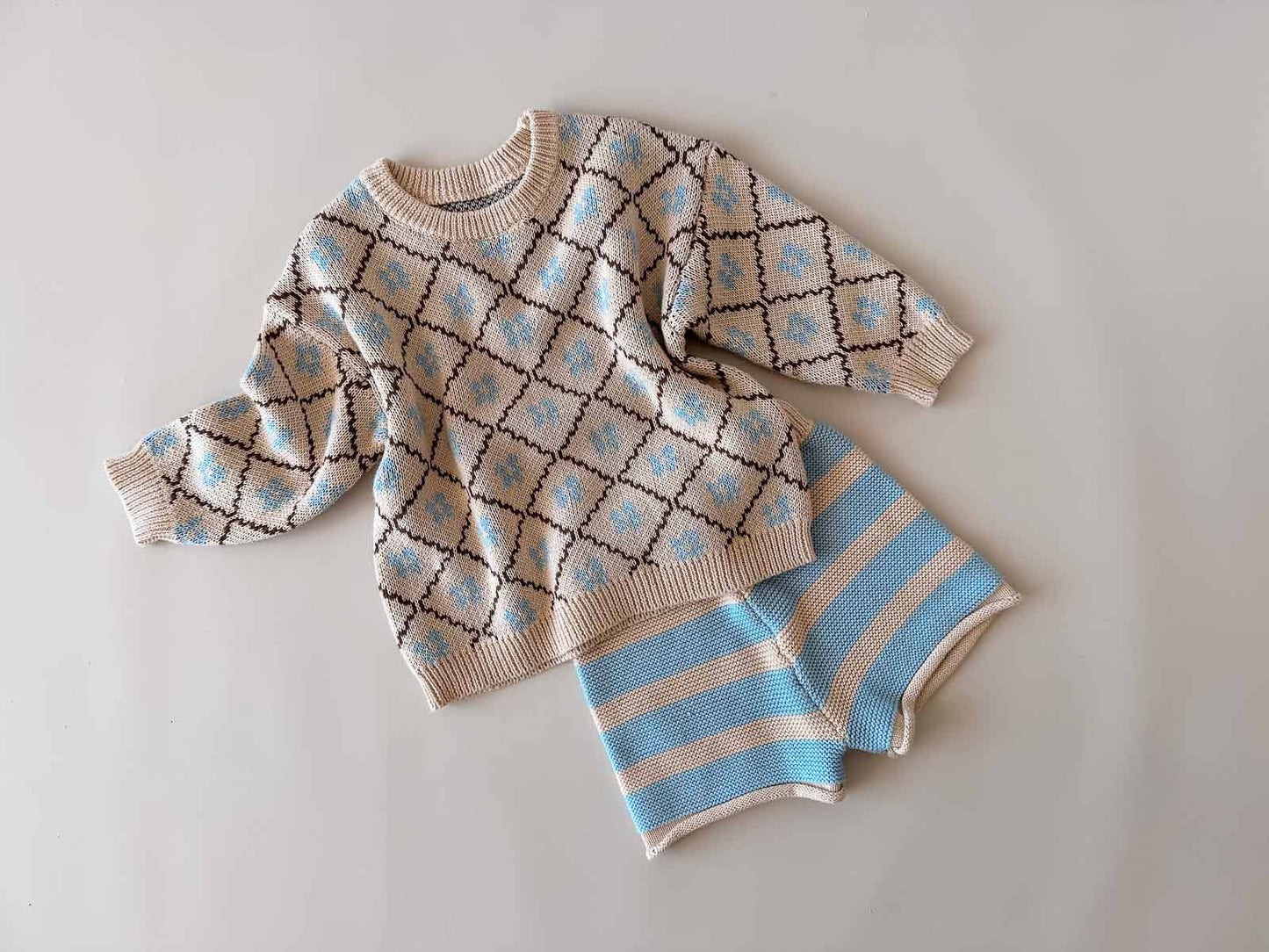 Cotton Knit Jumper - Bluebell (3-6M)