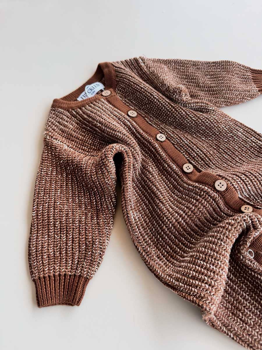 Chunky Full Romper - Chocolate (NB)