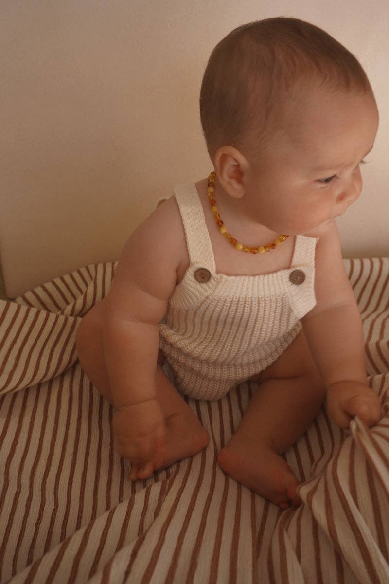 Chunky Button Romper - Oat (0-3M)