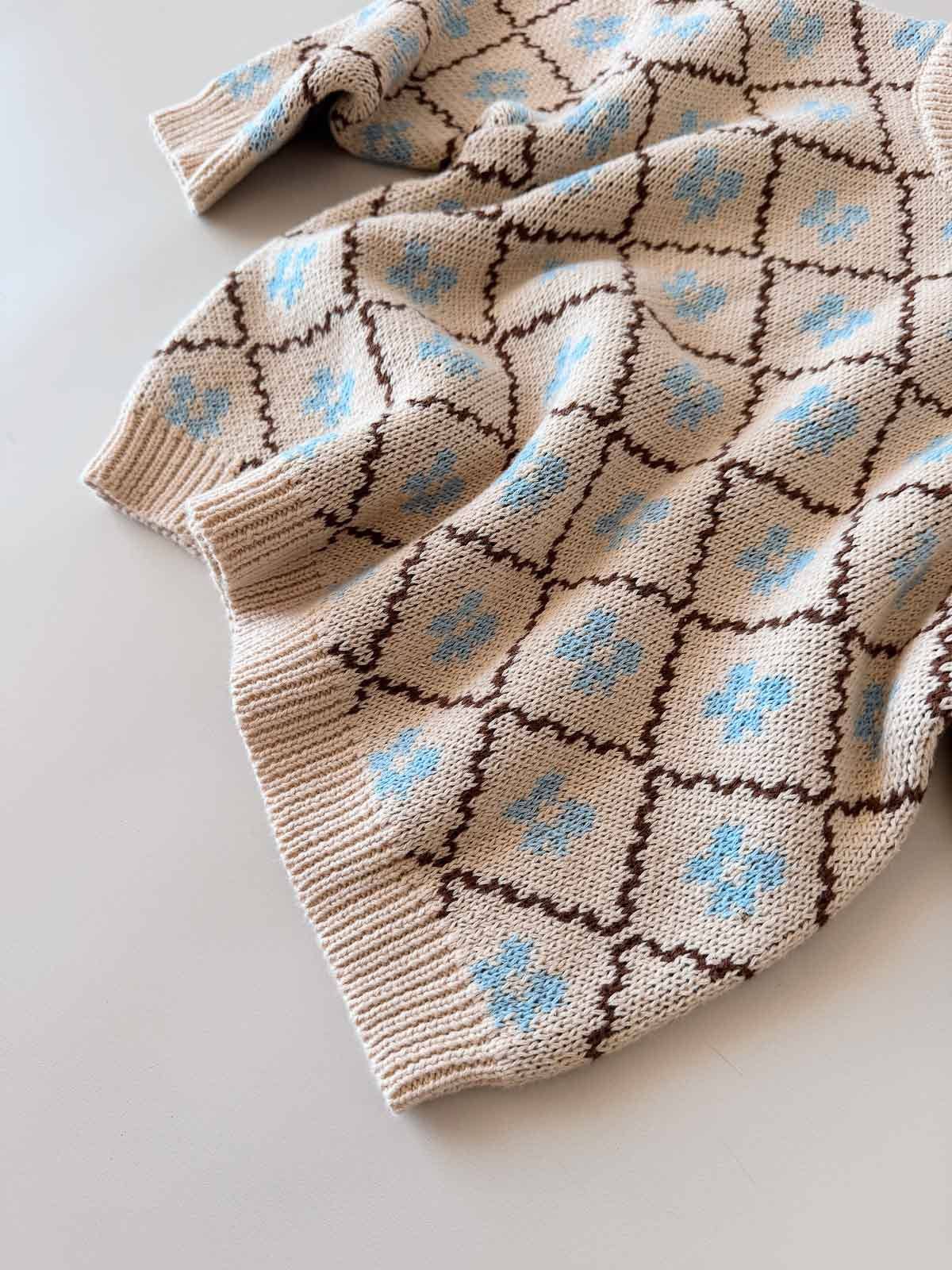 Cotton Knit Jumper - Bluebell (3-6M)