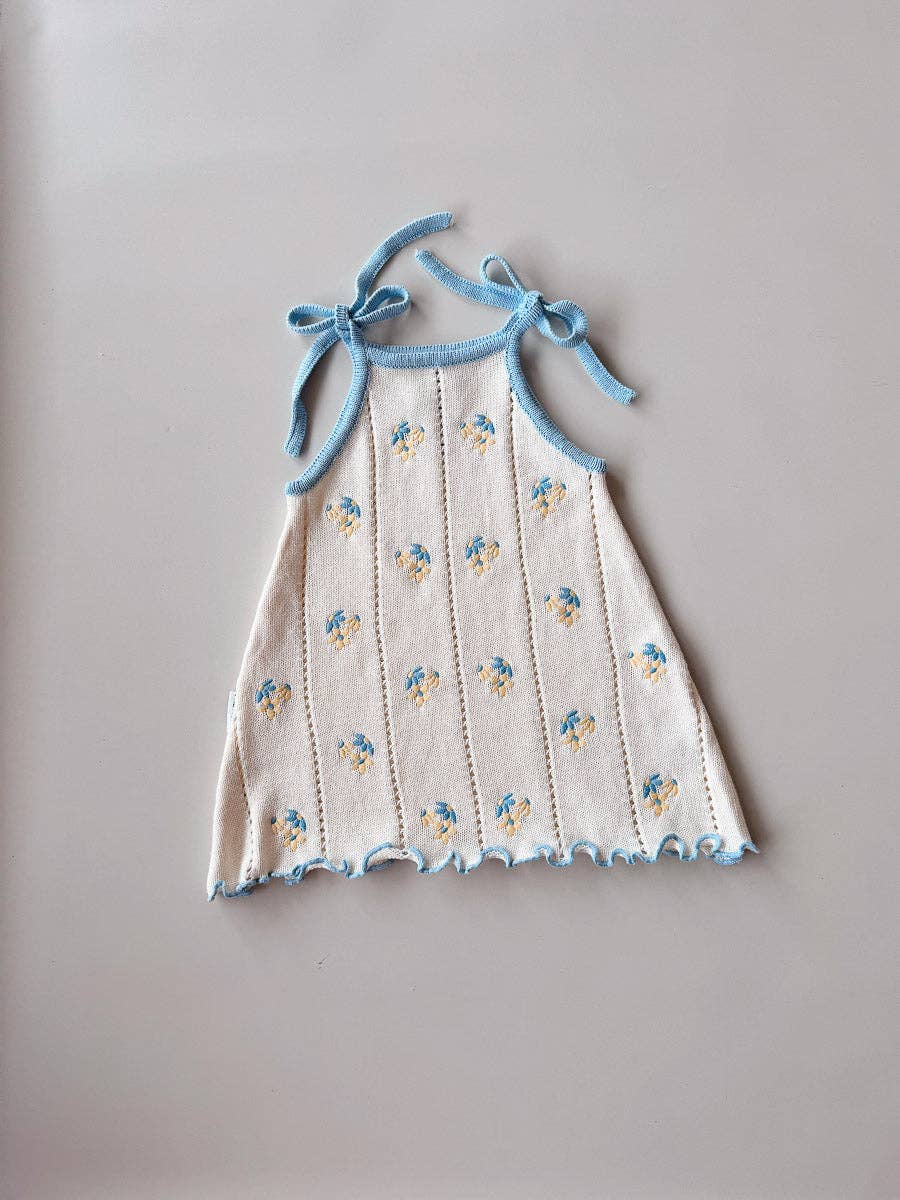 Bloom Pointelle Tie Dress - Pansy (1Y)