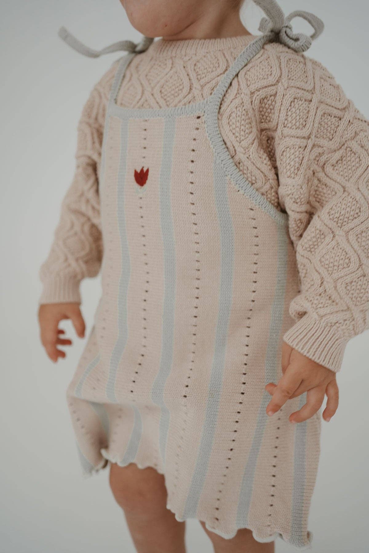 Textured Knit Jumper - Ecru Diamond (6/7Y)