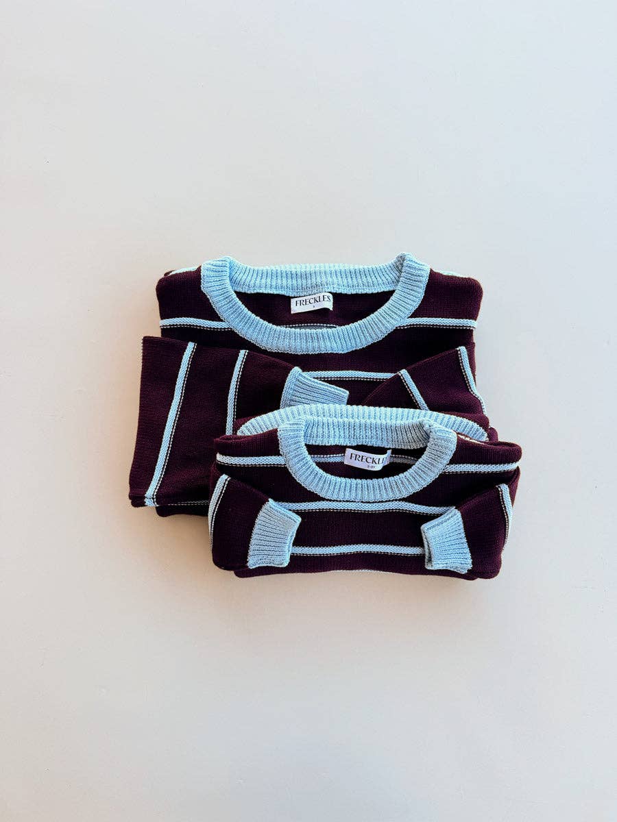 Raised Stripe Jumper - Blackberry/Arctic (6-12M)