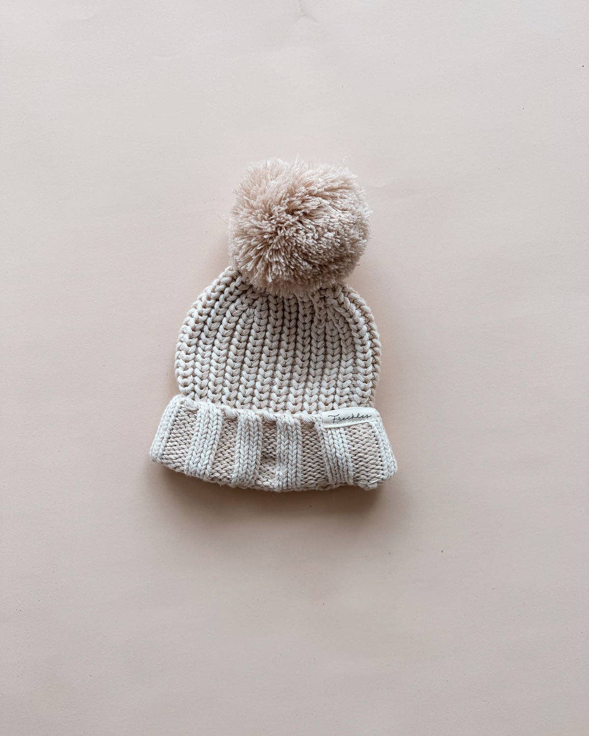 Chunky Cotton Beanie - Oat (0-3M)