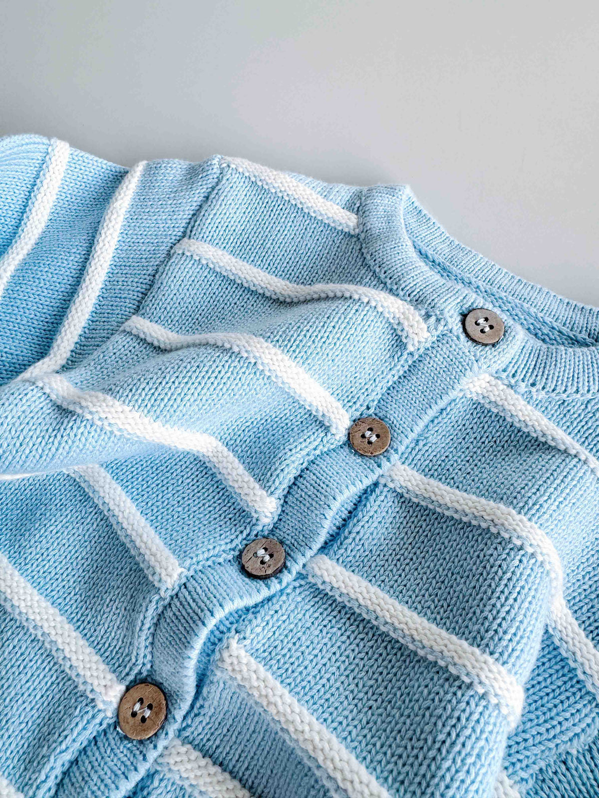 Raised Stripe Full Romper - Arctic (1Y)