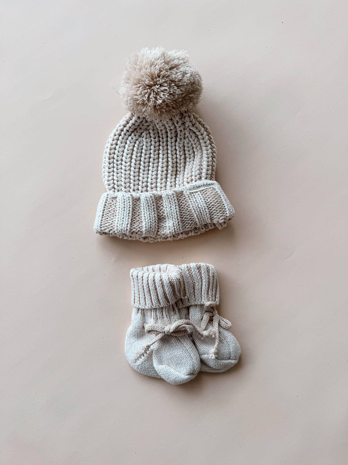 Chunky Cotton Beanie - Oat (0-3M)