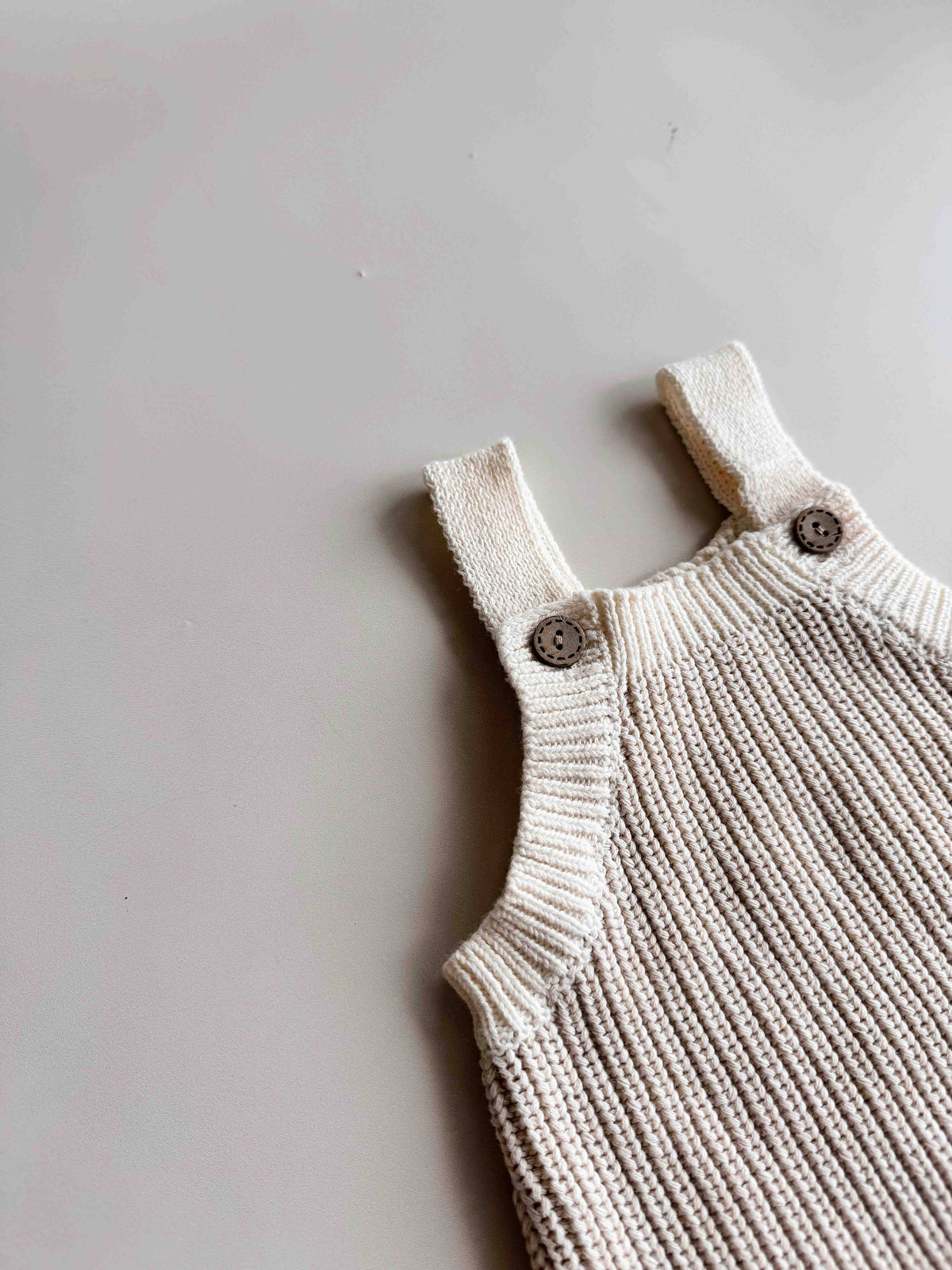 Chunky Button Romper - Oat (0-3M)