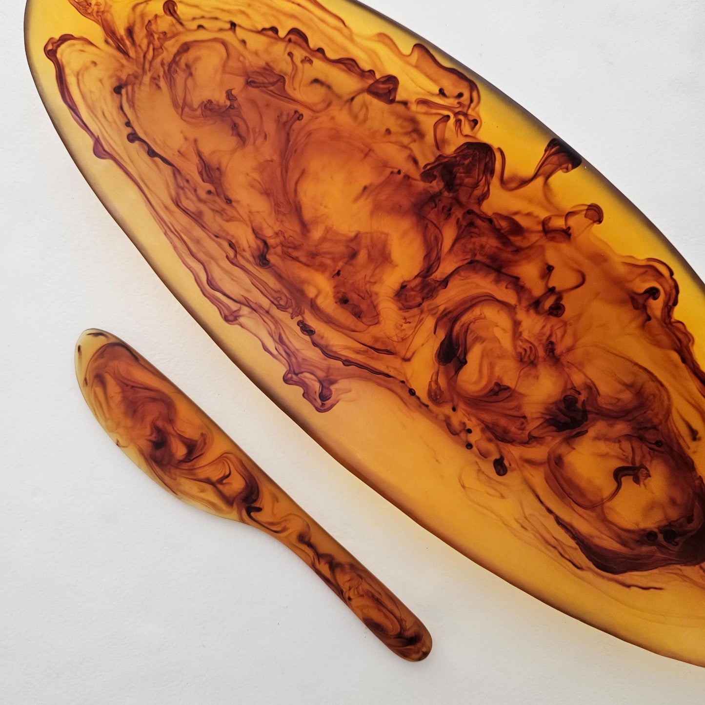 Resin Platter - Chocolate Swirl