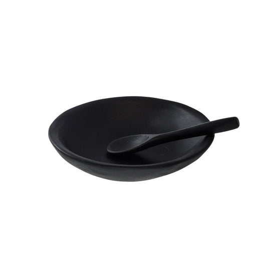 Resin Relish Bowl + Spoon - Opaque Black