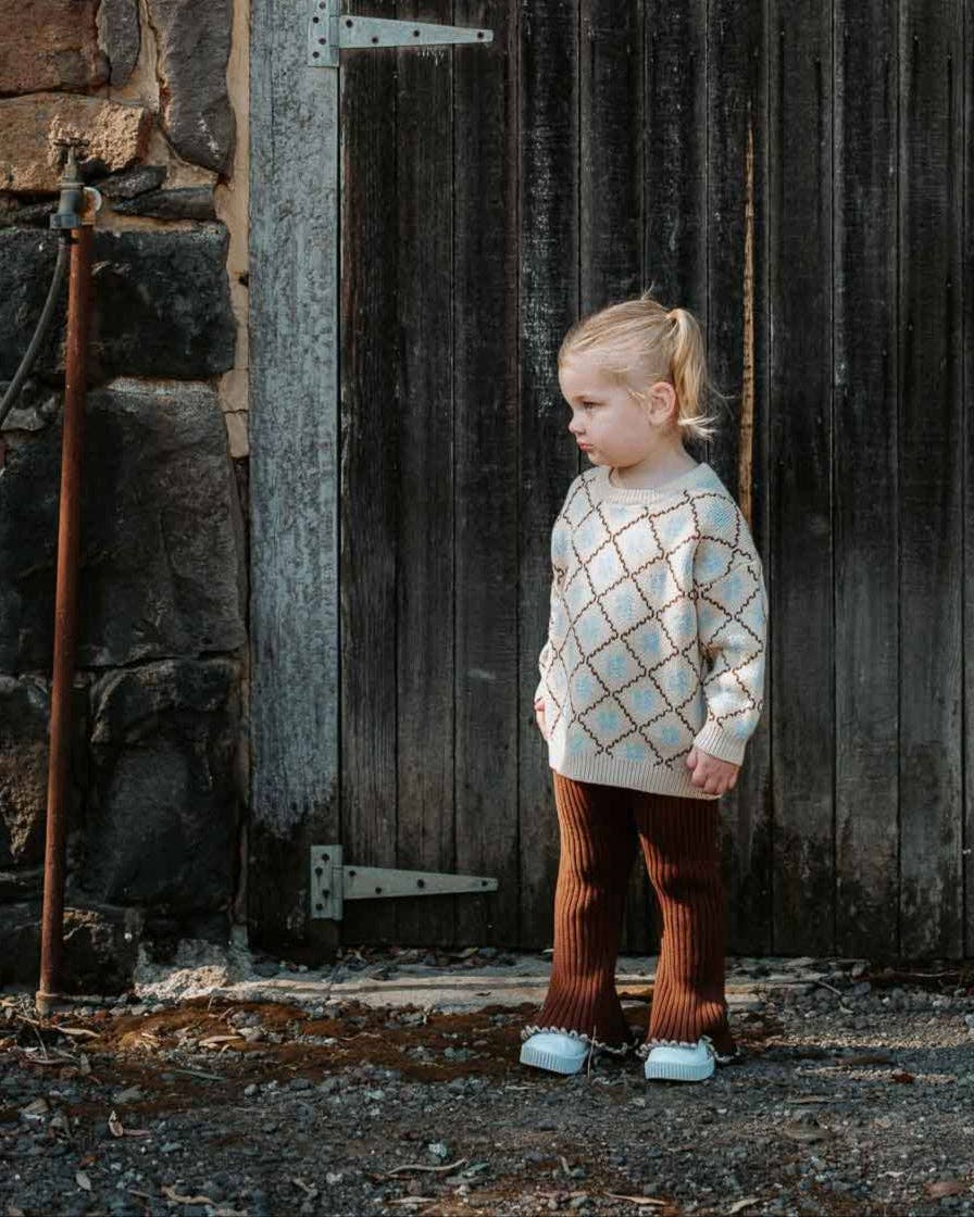 Cotton Knit Jumper - Bluebell (3-6M)