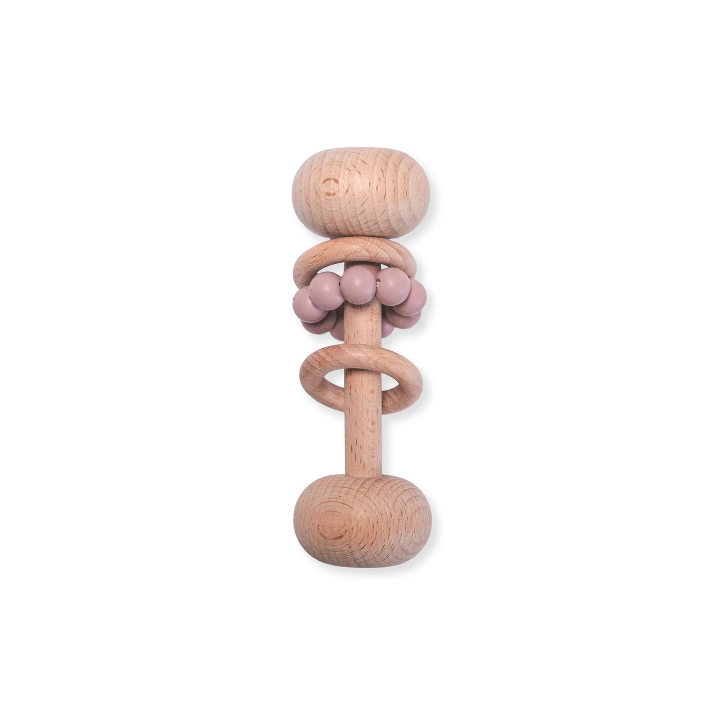 Beech & Silicone Rattle - Blush