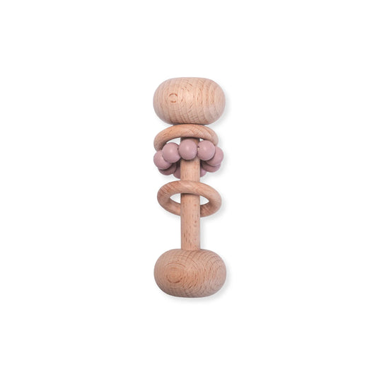 Beech & Silicone Rattle - Blush