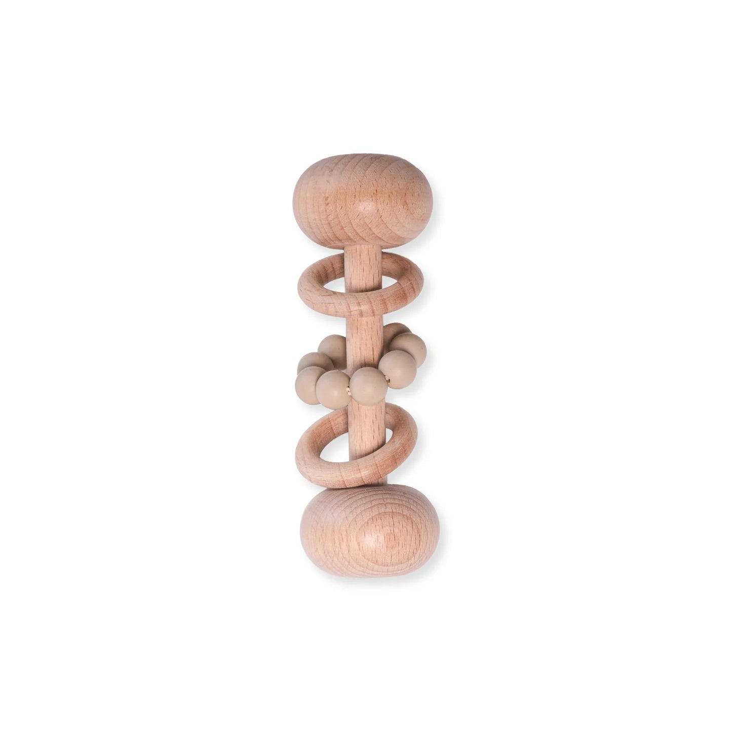 Beech & Silicone Rattle - Linen