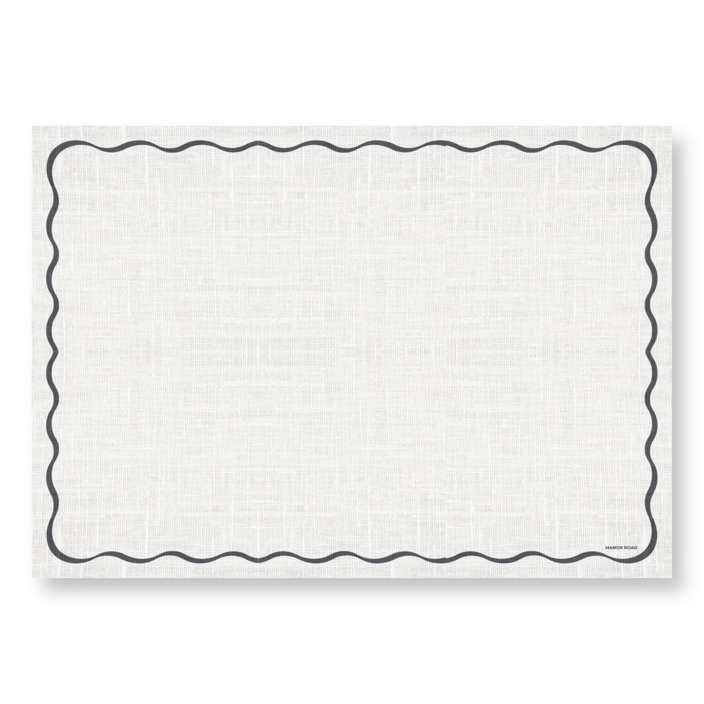 Linen (Scallop White & Black) Greaseproof Paper - A4