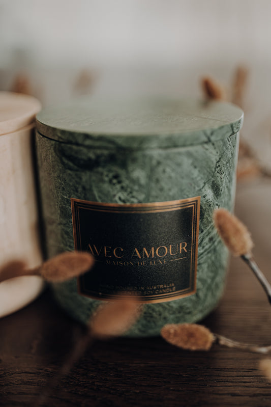 Green Marble Candle - Lychee & Guava