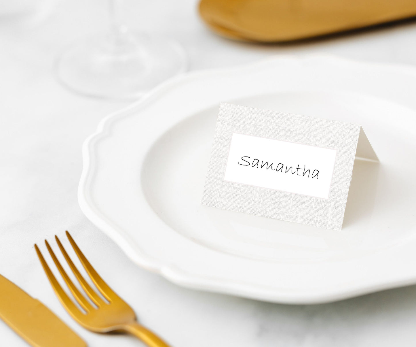 Place Cards 45pk – Linen (White)