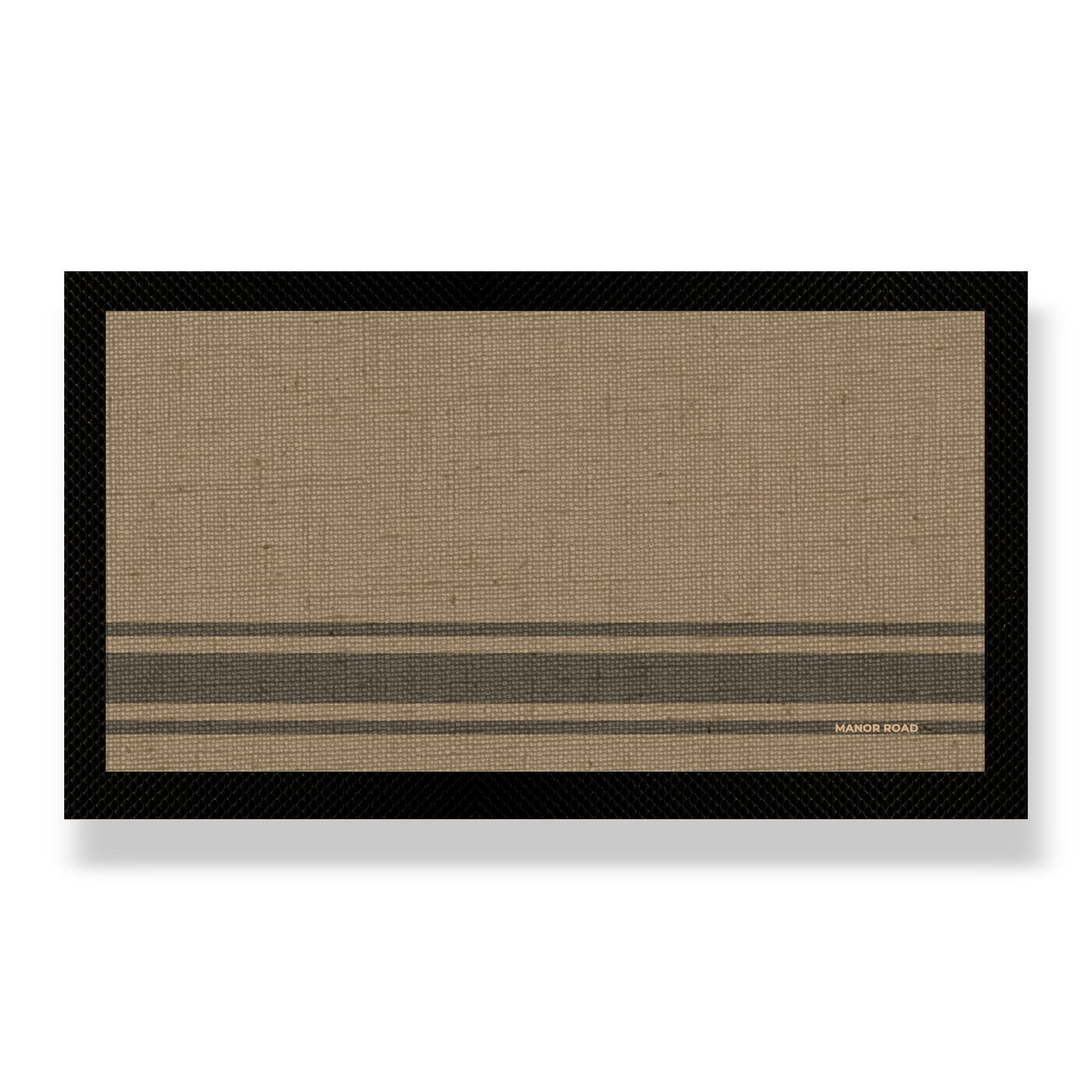 **PRE ORDER** Small Bar Mat – Coffee Stripe Linen
